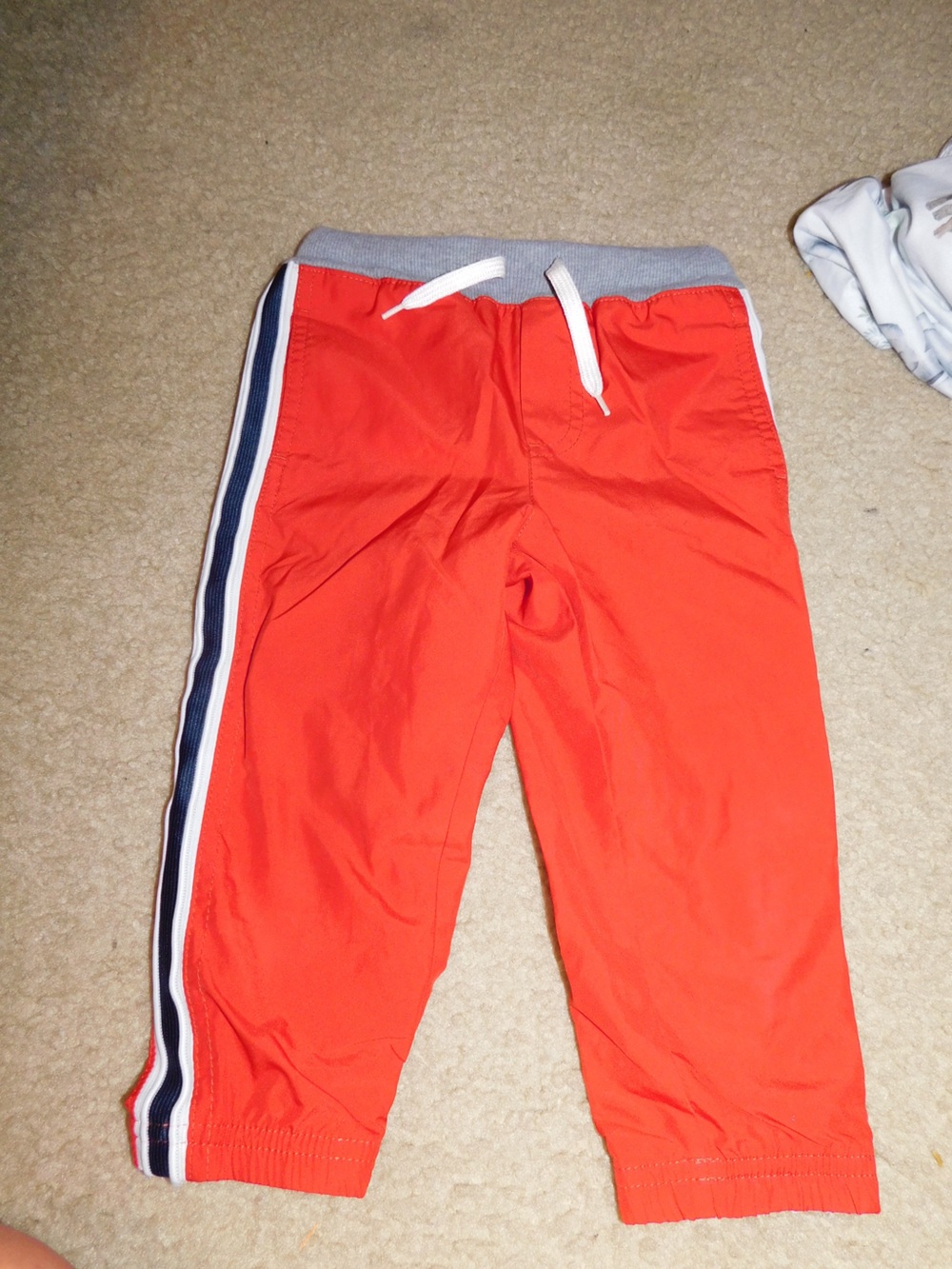 OshKosh B'gosh Bright Red Joggers with Navy & White Side Stripe